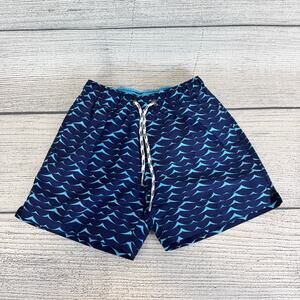 Snapper Rock Boy's Navy Blue Wave Printed Swim Trunks Size 4